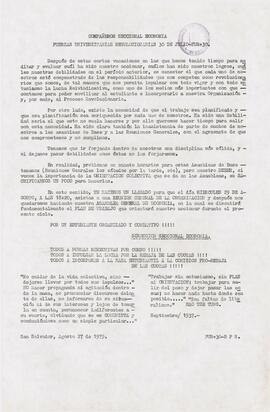 Compañeros Seccional Economia. Fuerzas Universitarias Revolucionarias 30 de julio