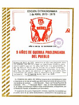 El Rebelde: edición extraordinaria, abril de 1979, No. 78, Año 6