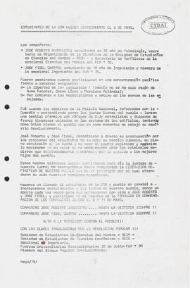 Estudiantes de la UCA mueren heroicamente el 8 de mayo