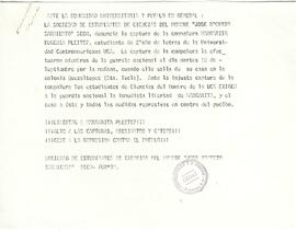Ante la comunidad universitaria y pueblo en general