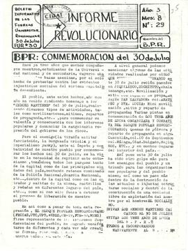 Informe Revolucionario, año 3, número 29, agosto