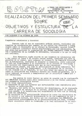 Boletin a todos los estudiantes y docentes del departamento de sociología de la UCA