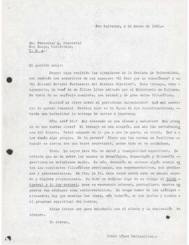 Carta a Francisco L. Peccorini,  4 de marzo de 1965