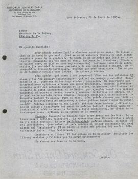 Carta a Mauricio de la Selva, 20 de junio de 1965