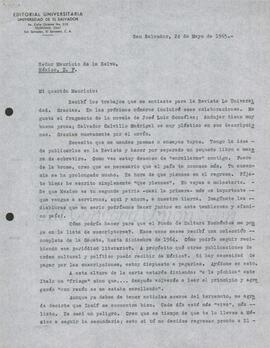 Carta a Mauricio de la Selva, 24 de mayo de 1965